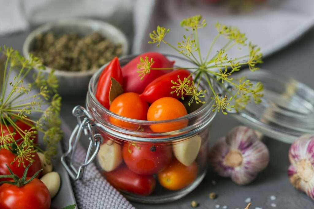 Ingredients for making healthy vegetarian food.